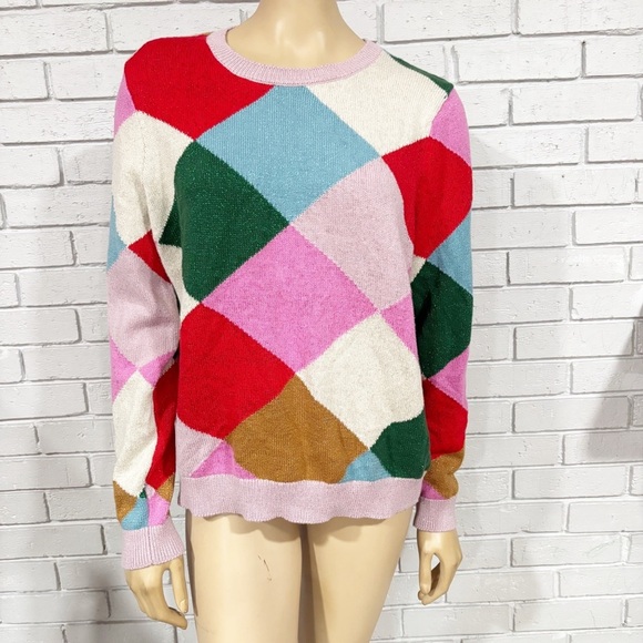 Boden Women’s Colorful Argyle Women's Sweater - Picture 1 of 9